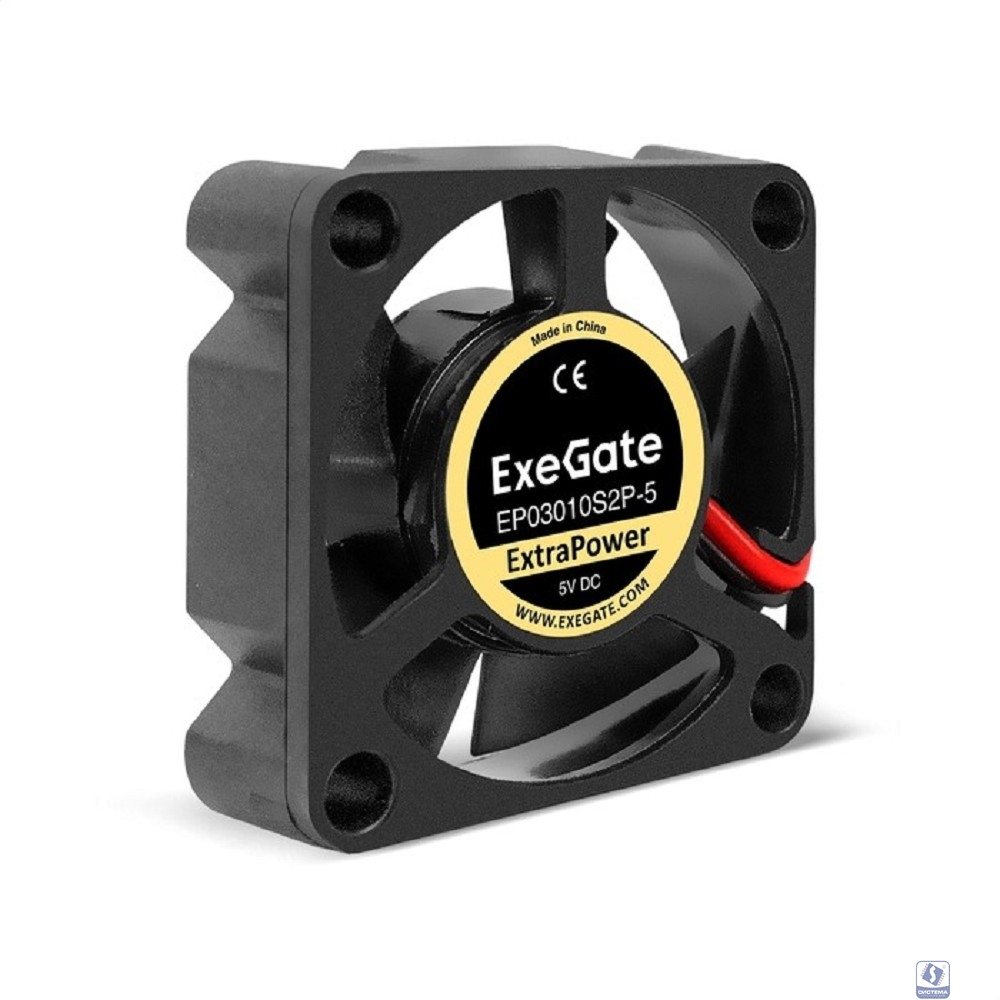 Exegate EX295191RUS Вентилятор 5В DC ExeGate ExtraPower EP03010S2P-5 (30x30x10 мм, Sleeve bearing (подшипник скольжения), 2pin, 12000RPM, 33dBA)