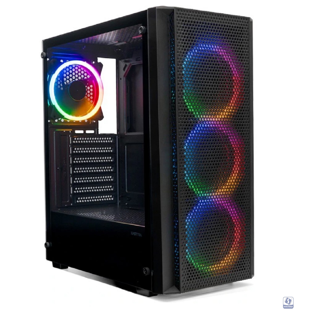 XASTRA Корпус A311 4FRGB  Black ATX/Mesh/ full-size TG / 4x120mm FR120-FRGB fans/ A311-4FR12F