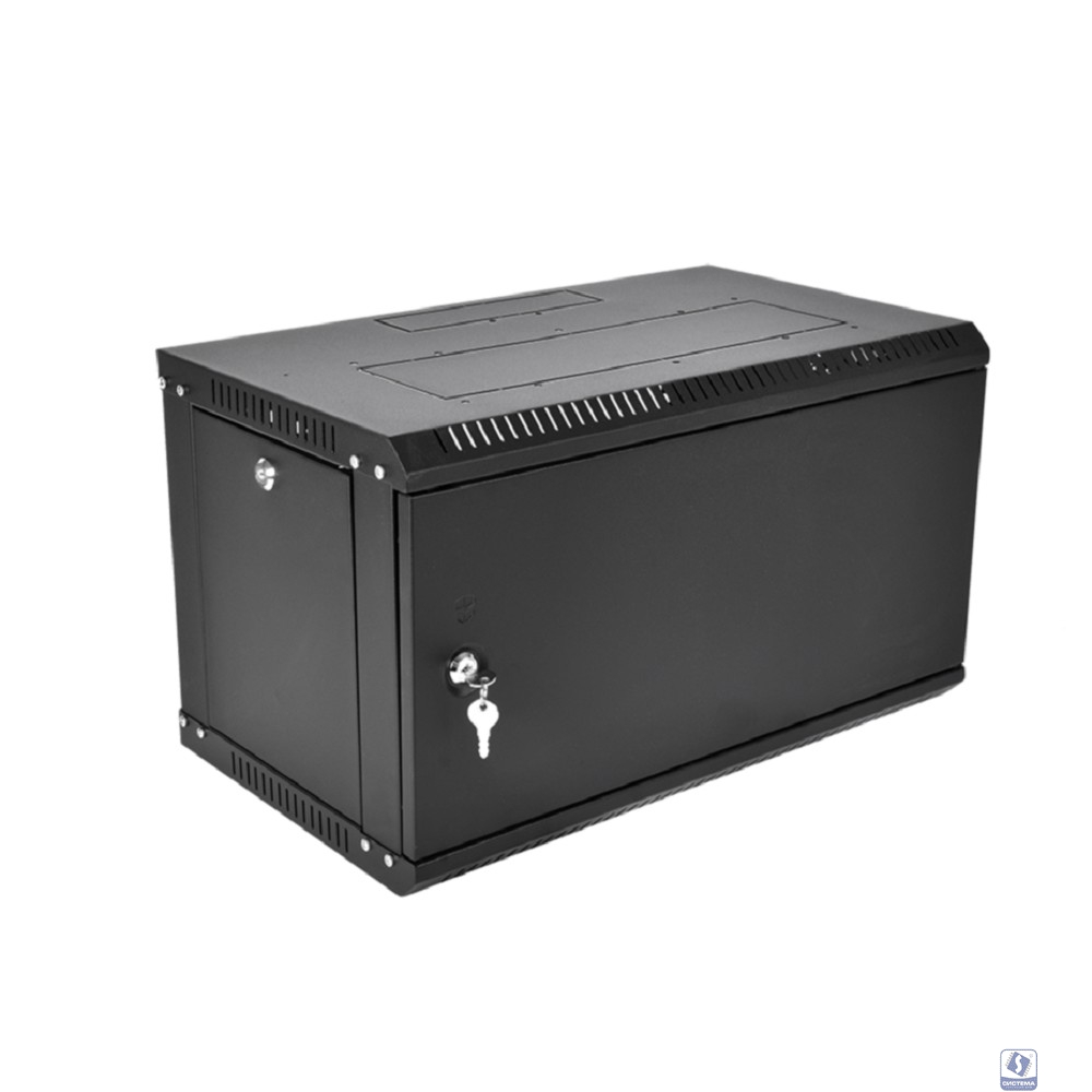 ЦМО Шкаф телекоммуникационный настенный разборный ЭКОНОМ 9U (600 x 650) дверь металл, цвет черный (ШРН-Э-9.650.1-9005)