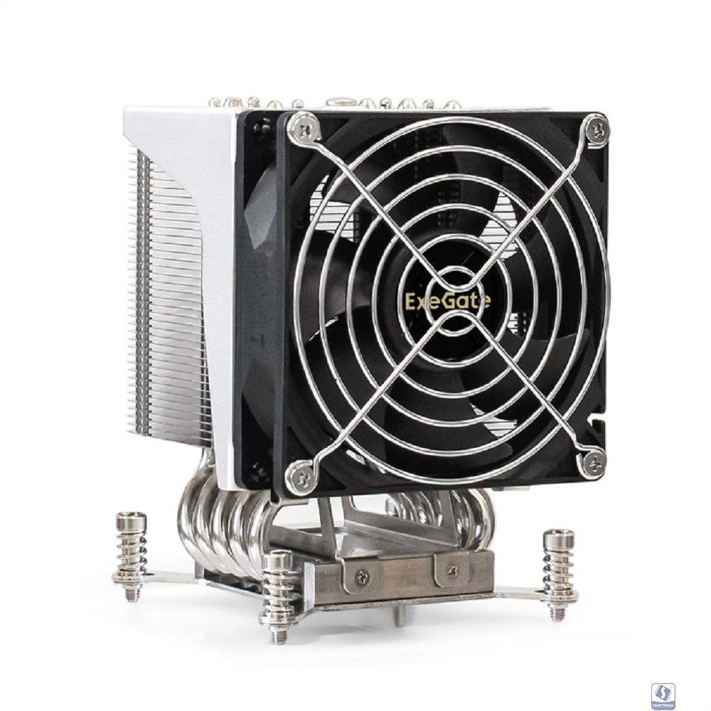 Exegate EX293433RUS Кулер ExeGate ESNK-P0050AP4.PWM.4U.2011.Cu (Al+Cu, 4U, 5 тепл. трубок, LGA2011/2066, TDP 165W, Fan 80mm, PWM, 1900-3800RPM, 2 ball bearing, 4pin, 44db, 650г, на винтах, с термопаст