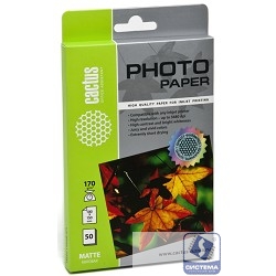 CACTUS CS-MA617050 Фотобумага матовая, 10x15, 170 г/м2, 50 листов