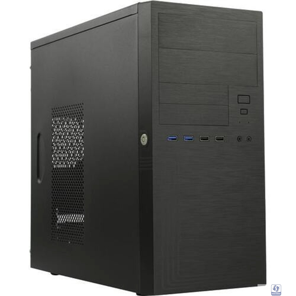 ES555BK PM-450ATX U3*2+TypeC*2+2*combo Audio; intrusion switch; power button lock; Extra 2xHDD cage; plastic screwless parts [6188250]