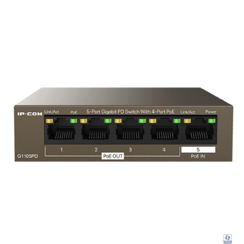 IP-COM G1105PD Коммутатор PD-PoE 5-Ports 10/100/1000 Base-T + 1-Port 1000 Base-X 