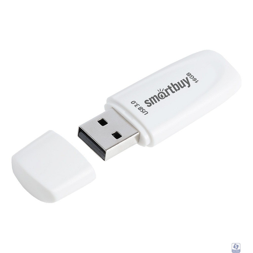 Smartbuy USB Drive 16Gb Scout White [SB016GB3SCW]