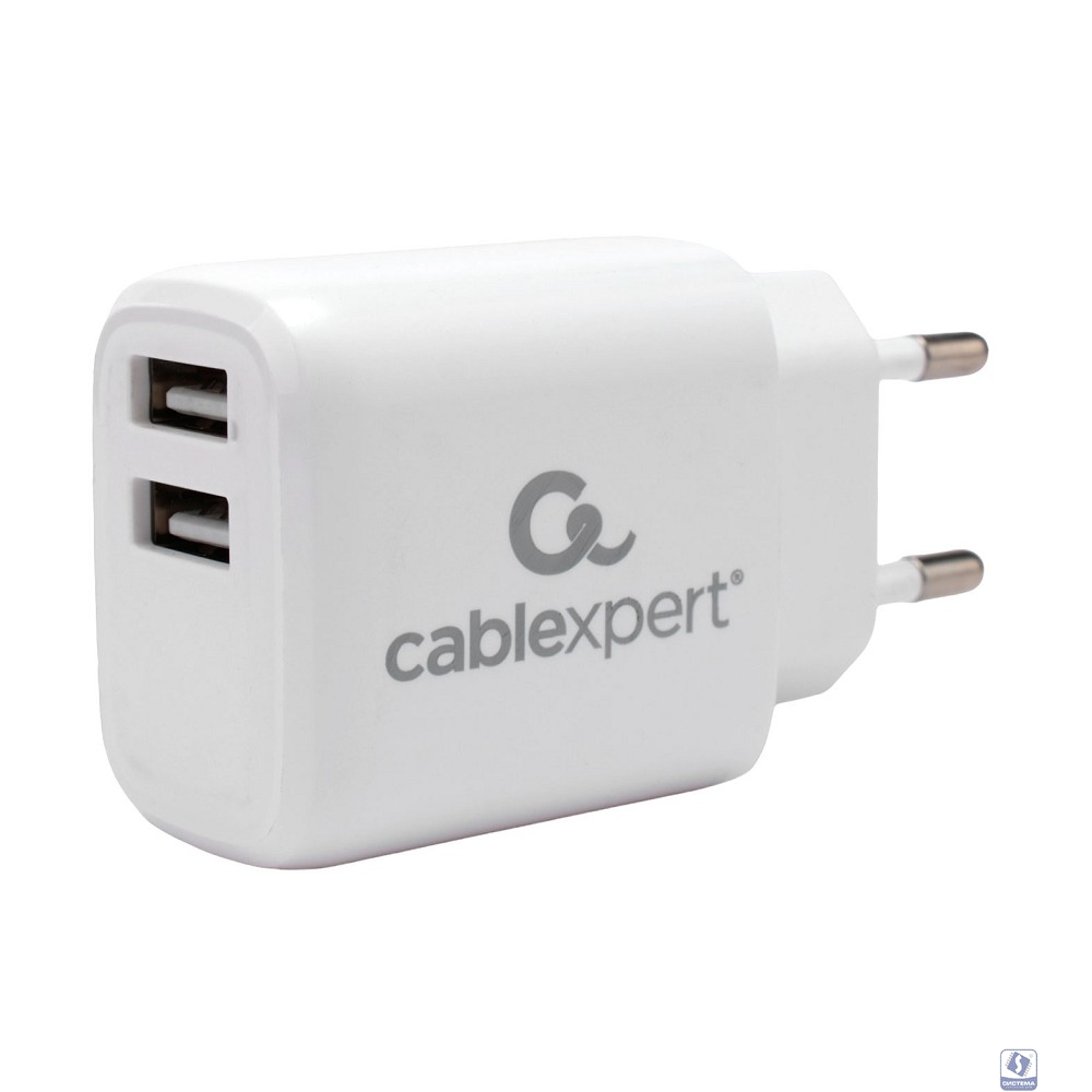 Cablexpert  Зарядное устройство 10.5Вт, 2.1А, 2xUSB, белый, пакет (MP3A-PC-58)