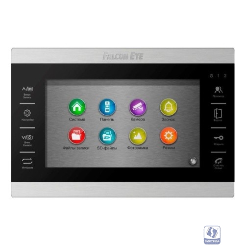 Falcon Eye FE-70 ATLAS HD (Black) HD Видеодомофон: дисплей 7" TFT;  сенсорные кнопки; подключение до 2-х вызывных панелей и до 2-х видеокамер; адресный интерком; графическое меню; запись фото и видео