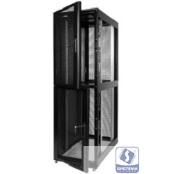 ЦМО Шкаф серверный ПРОФ напольный колокейшн 40U (600 х 1000) 2 секции, дверь перф. 2 шт., черный, в сборе (ШТК-СП-К-2-40.6.10-44АА-Ч)