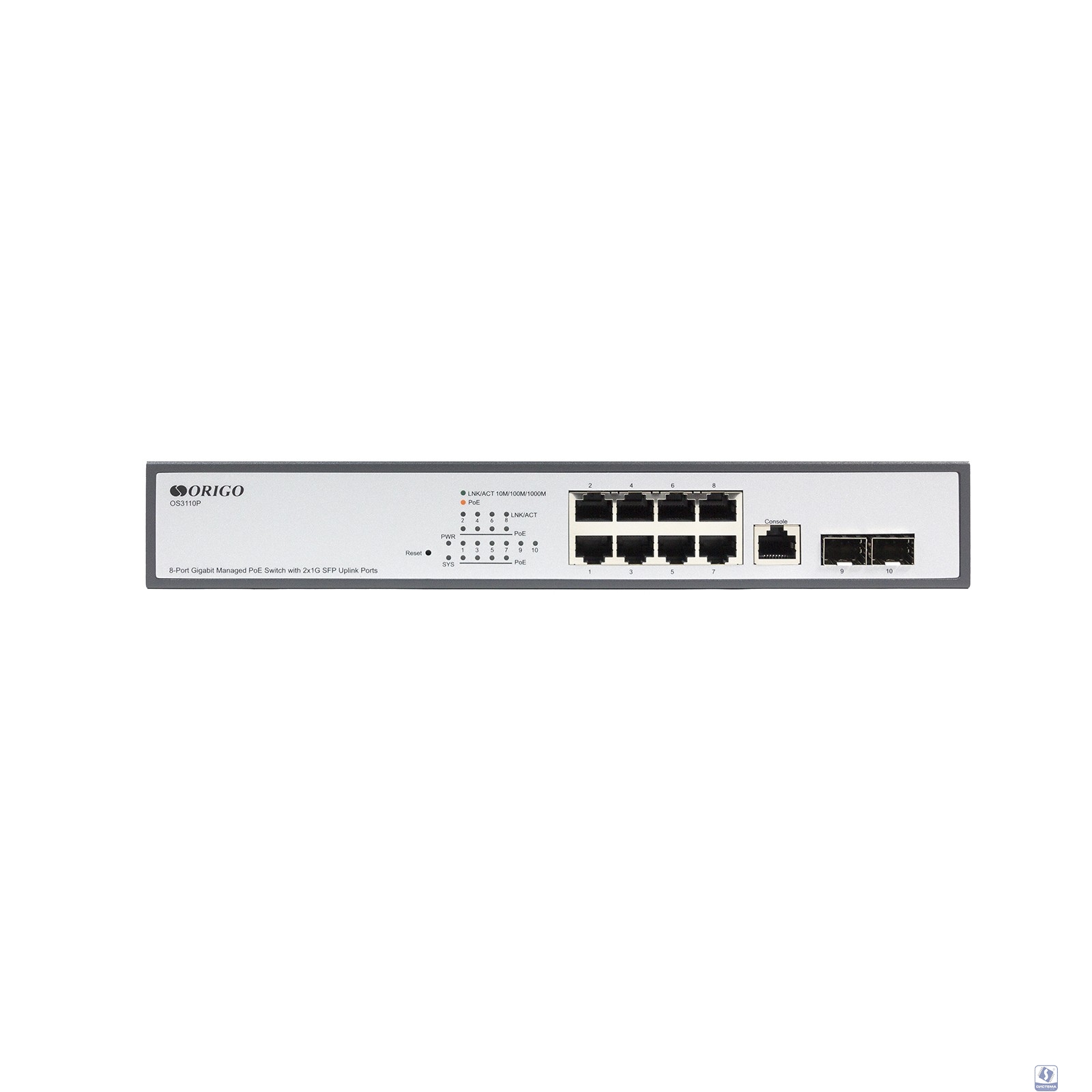 ORIGO OS3110P/135W/A1A Управляемый L2 PoE-коммутатор 8x1000Base-T PoE+, 2x1000Base-X SFP, PoE-бюжет 135 Вт