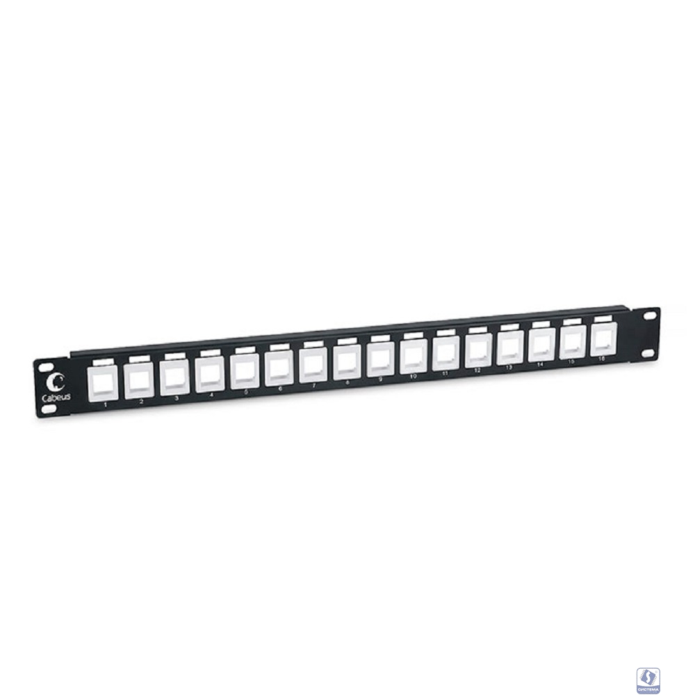 CABEUS PLB-16 МОДУЛЬНАЯ ПАТЧ-ПАНЕЛЬ 19", 16 ПОРТОВ, 1U, ДЛЯ НЕЭКРАНИРОВАННЫХ МОДУЛЕЙ