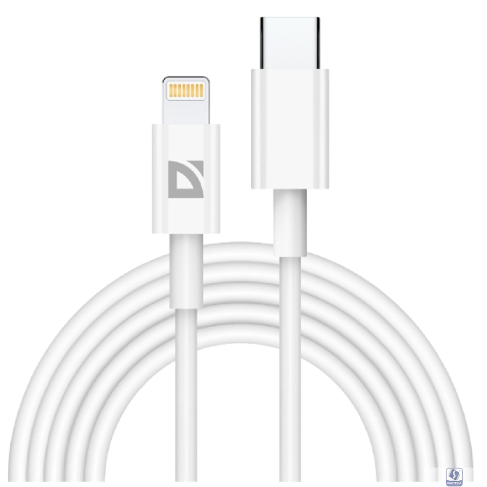 Defender USB кабель F182 TypeC-Lightning 2м, 20Вт, PD, TPE,белый, пакет (87539)