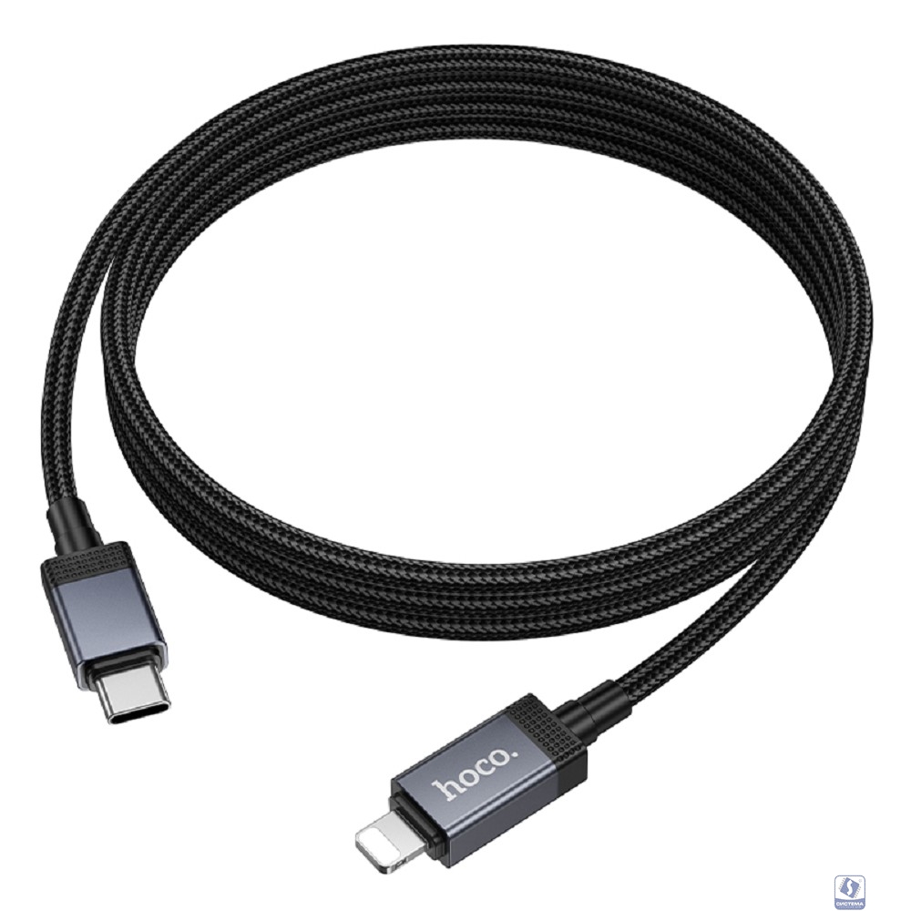 HOCO Кабель USB2.0 Hoco Type-C/Lightning, 2.4А, 27Вт, с дисплеем, X118, 1м, черный, коробка