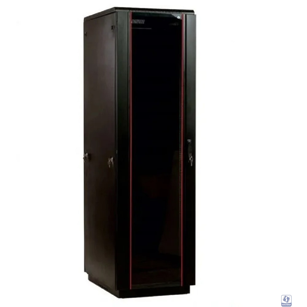 ЦМО Шкаф телекоммуникационный напольный 48U (600 x 800) дверь стекло, чёрный, ШТК-М-48.6.8-1ААА-9005