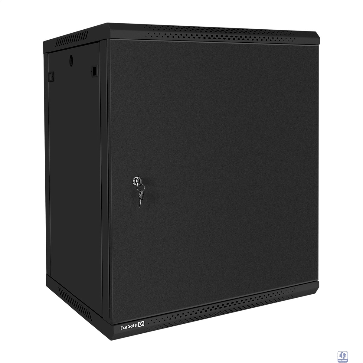 Exegate EX300268RUS Шкаф телекоммуникационный 19" настенный 15U ExeGate EC-WM-15U.600.M.BLACK (19”, 15U, 600x600x769mm (ШхГхВ), передняя дверь металл, съемные боковые панели, пыле- и влагозащита IP23,