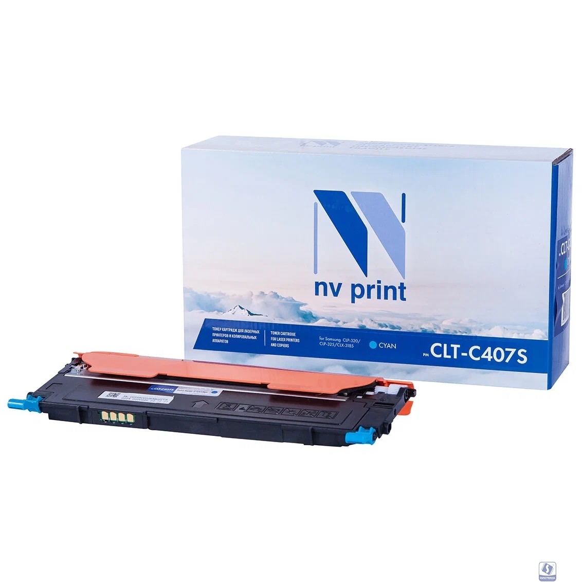 Картридж NVP совместимый NV-CLT-C407S Cyan для Samsung CLP 320/ 320N/ 325/ 325W/ CLX 3180/ 3180FN/ 3180FW/ 3185/ 3185FW/ 3185N/ 3185FN/ 3185W (1000k)