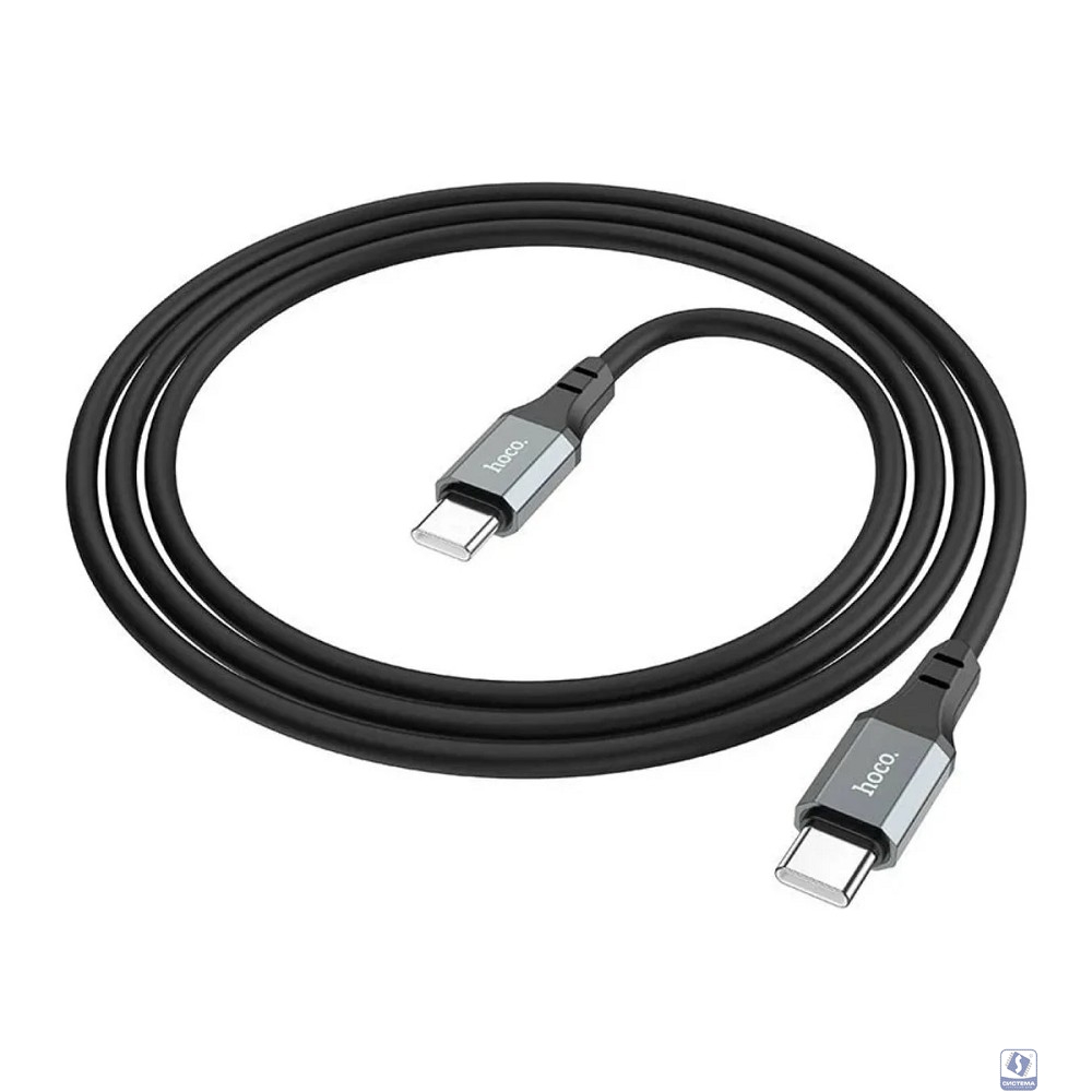 HOCO Кабель USB2.0 Hoco Type-C/Type-C, 3А, 60Вт, силиконовая оплетка, X86, 1м, черный, коробка