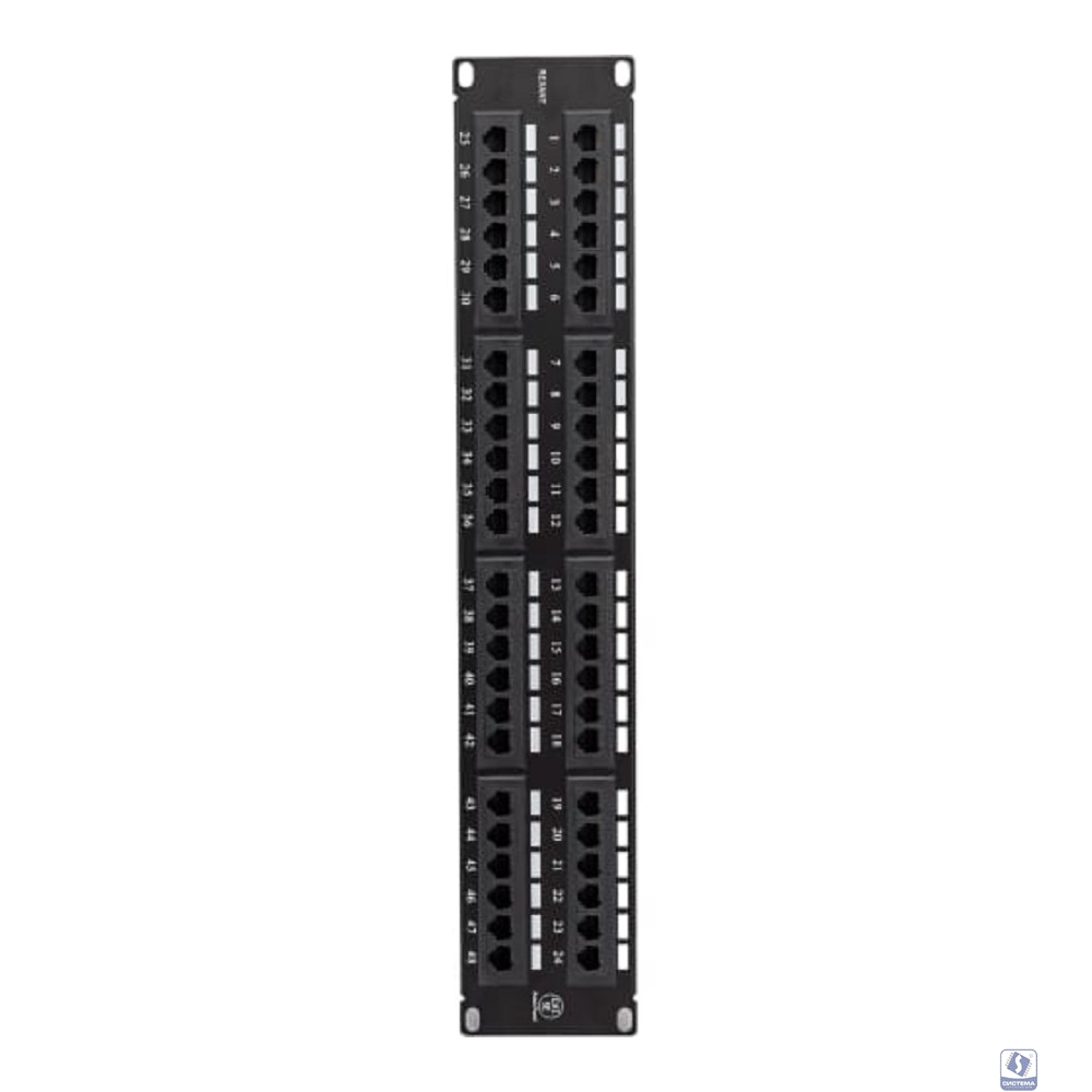 Rexant (04-0022) Панель коммутационная 19", 2U, 48 портов, UTP, RJ-45, CAT 5e