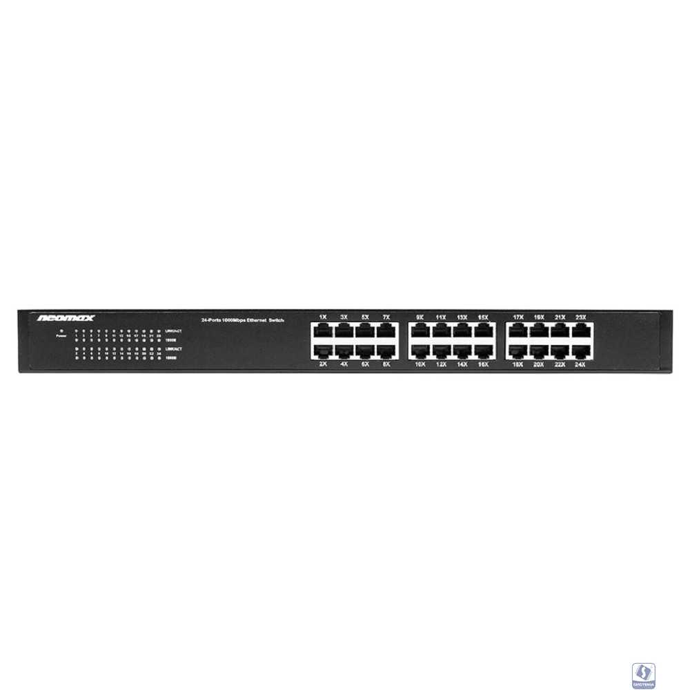 NEOMAX неуправляемый коммутатор NMS-124P-1000-SR, 24 порта 1000 Mbps, металл Rack