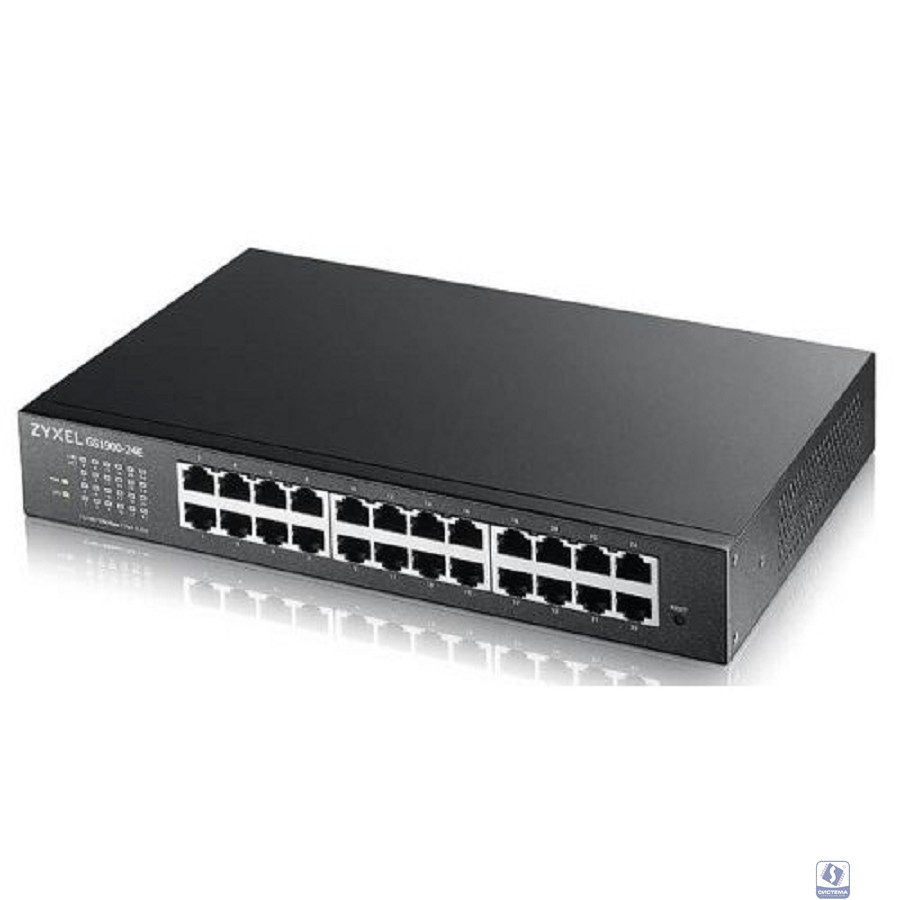 ZYXEL GS1900-24-EU0102F Smart коммутатор GS1900-24, Rack 19U, 24xGE, 2xSFP, бесшумный