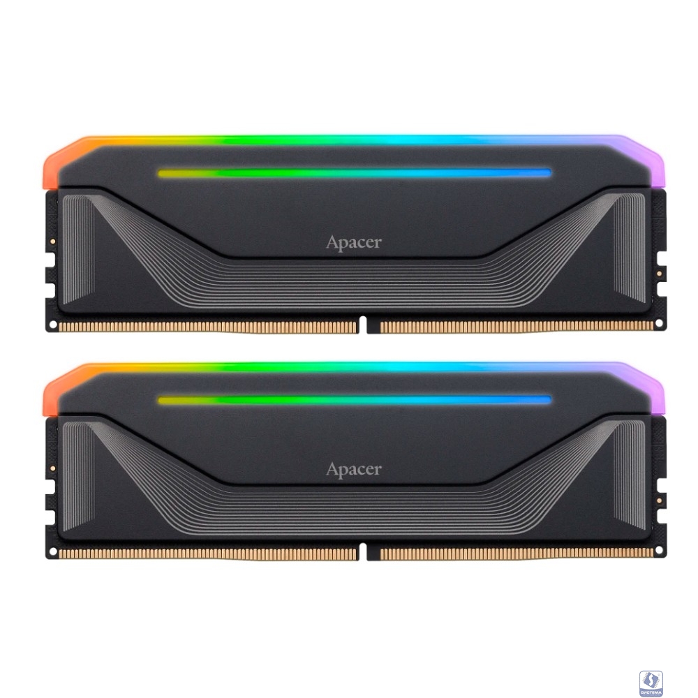 Apacer DDR5 DIMM 32GB  6000MHz NOX RGB Black Gaming Memory CL38 1.35V Kit (2x16GB) (Retail) 2048*8  Heat Sink (Retail) 3 years (AH5U32G60C622NBAA-2)