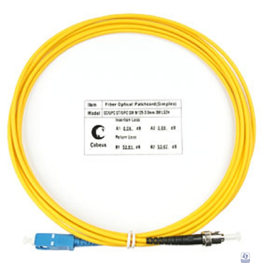 Cabeus FOP(s)-9-SC-ST-3m Шнур оптический simplex SC-ST 9/125 sm 3м LSZH