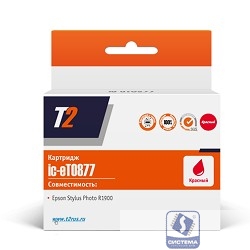 T2 C13T087740 Картридж T2 (IC-ET0877) для Epson Stylus Photo R1900, красный, с чипом