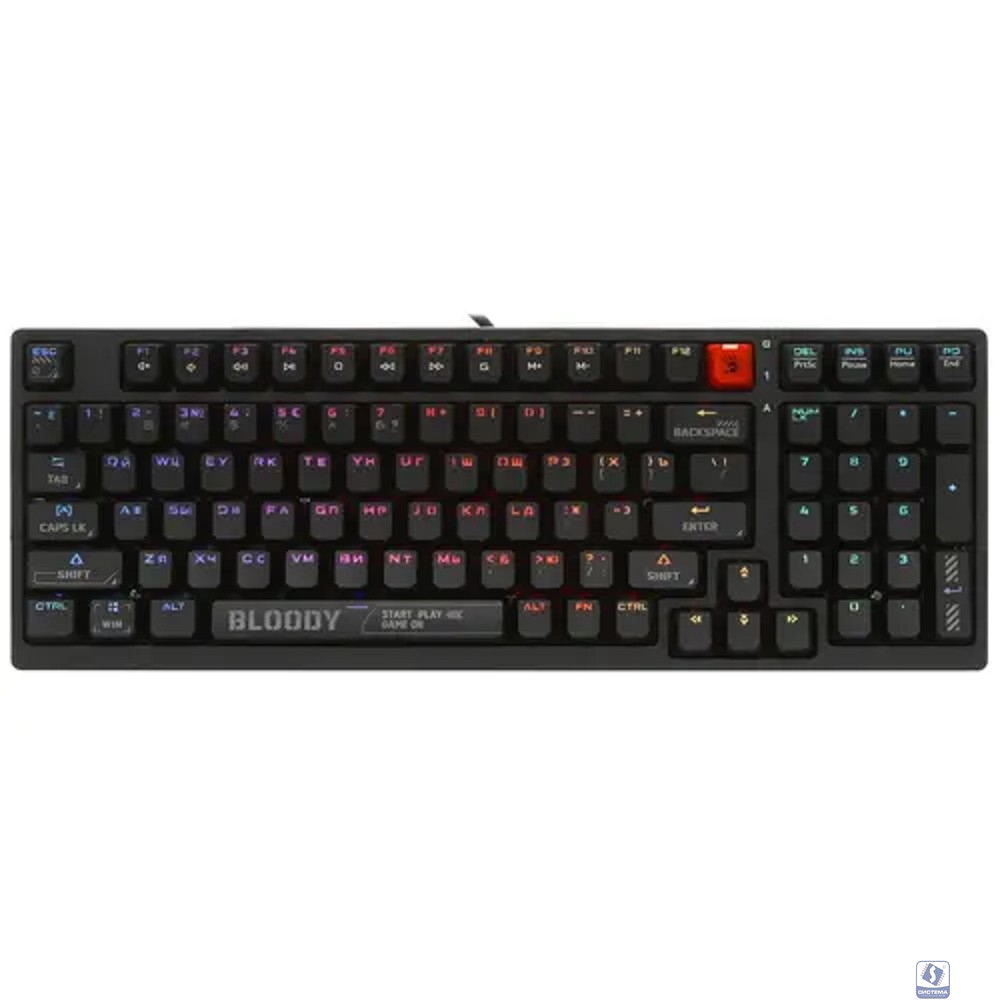 Клавиатура проводная A4Tech Bloody S98 black (механическая, USB, for gamer, LED) (S98 BLACK)