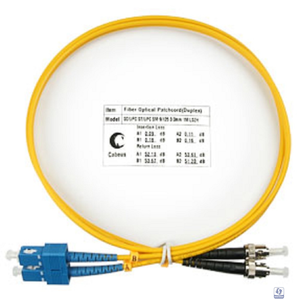 Cabeus FOP(d)-9-SC-ST-1,5m Шнур оптический duplex SC-ST 9/125 sm 1,5м LSZH