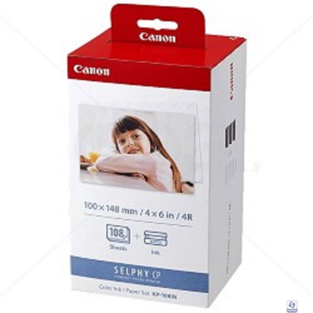 Canon KP-108IN Набор картриджей и бумаги на 108 листов для Canon Selphy CP-100/200/220/300/330/400/500/600/510/710. (Комплект из трёх KP-36IP. 108 стр.)