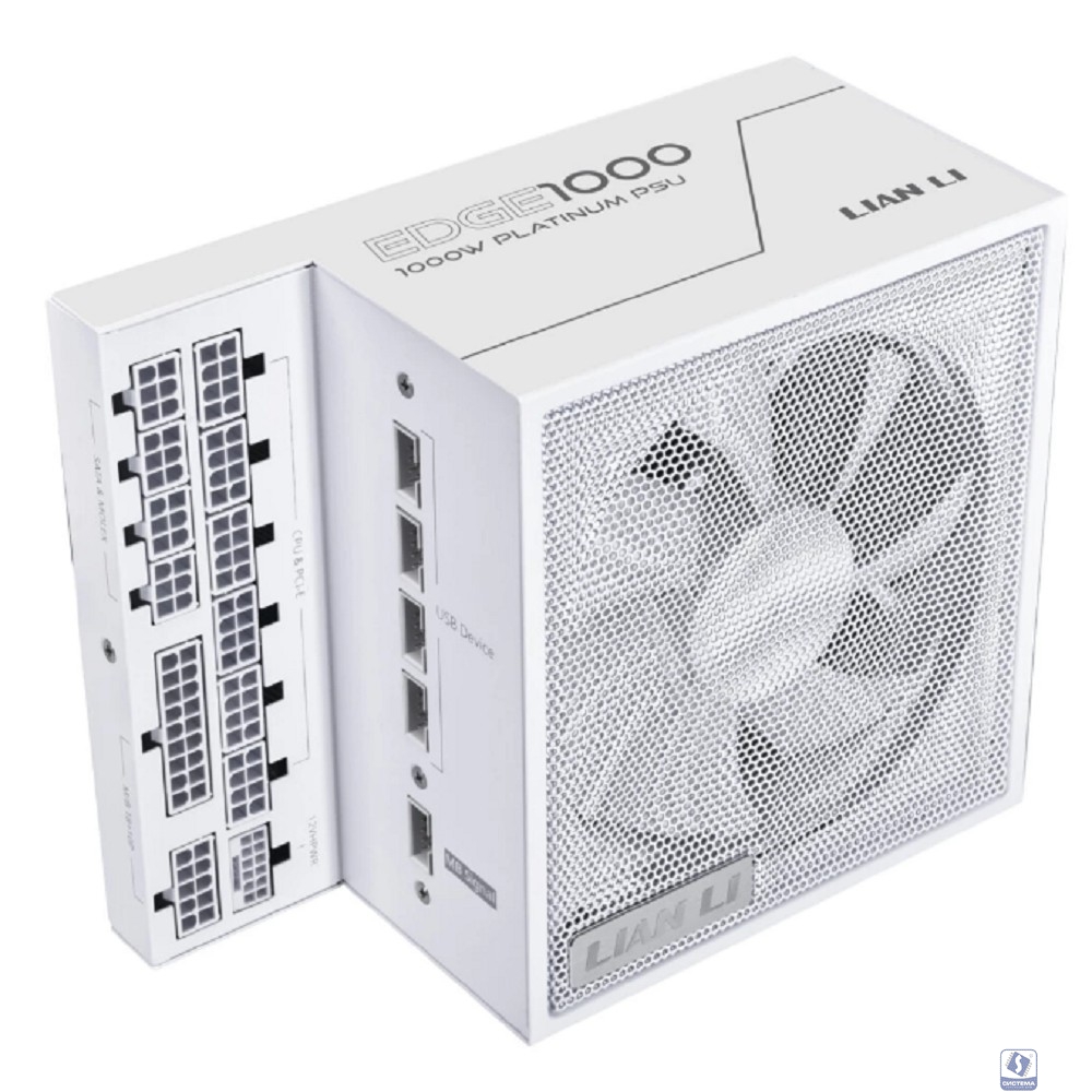 Lian Li  Блок питания  EG1000 / White / ATX 3.1, 1000W, 80 PLUS Platinum, PCIe 5.1, APFC, USB HUB, 120mm FDB Fan, Fully Modular / G9P.EG1000.WE00.RU