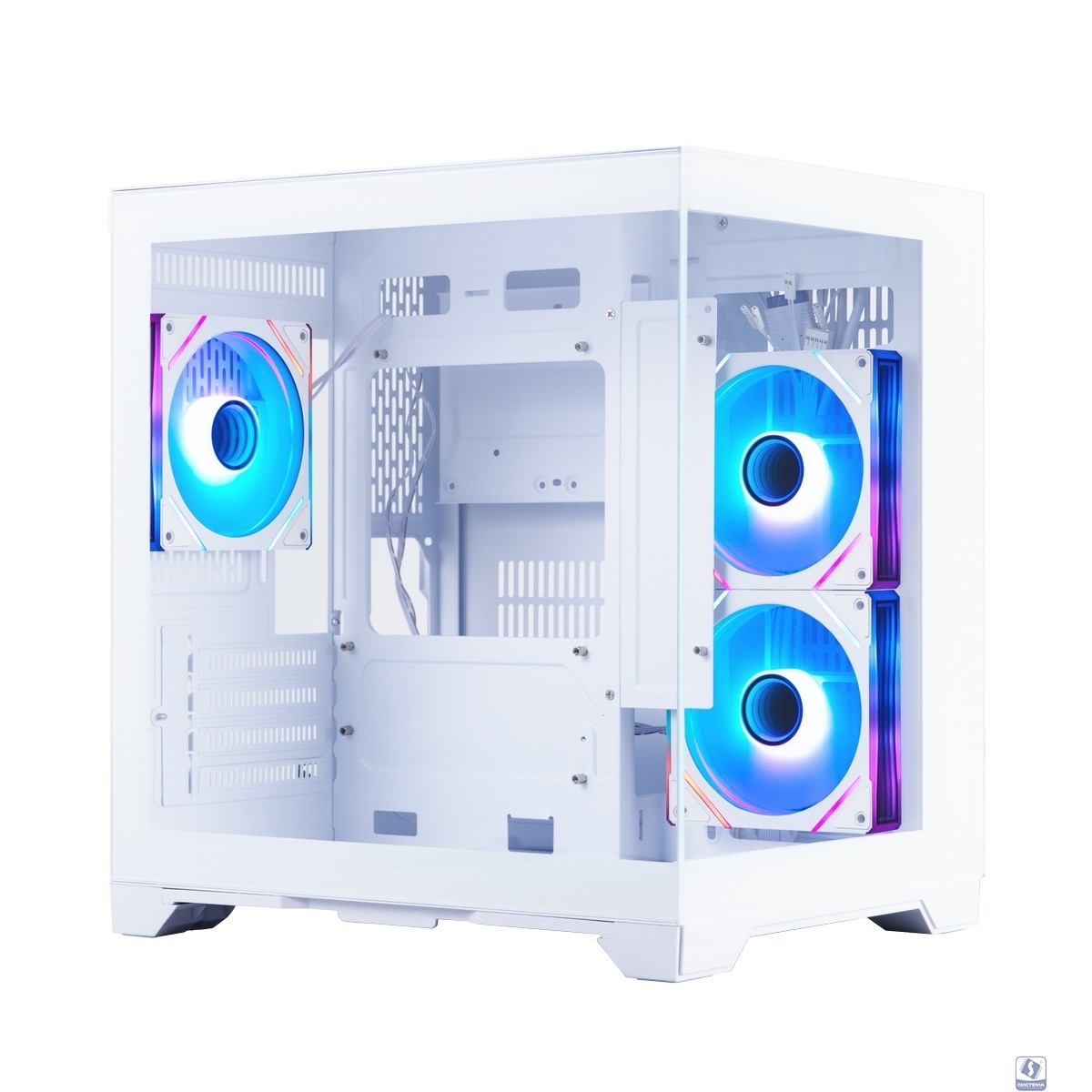 1STPLAYER MEGAVIEW MV6-TP ARGB White / mATX / 3x120mm ARGB fans / MV6-TP-WH-2FC7R-W-1FC7-W