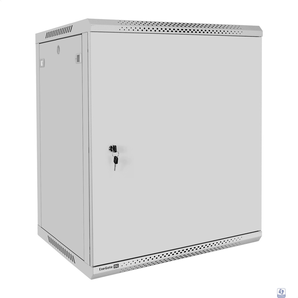 Exegate EX300269RUS Шкаф телекоммуникационный 19" настенный 15U ExeGate EC-WM-15U.600.M.GREY (19”, 15U, 600x600x769mm (ШхГхВ), передняя дверь металл, съемные боковые панели, пыле- и влагозащита IP23, 