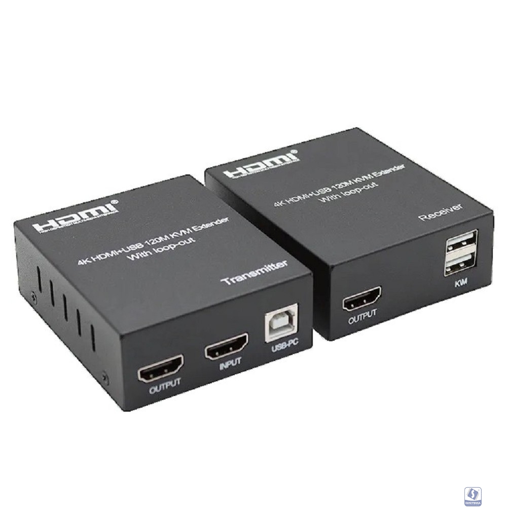 ORIENT VE050, HDMI KVM extender (Tx+Rx), HDMI+USB+Audio удлинитель до 120 м по витой паре Cat5e/6, HDMI 1.4, 4K@30Hz/1080p@60Hz, HDCP (31212)