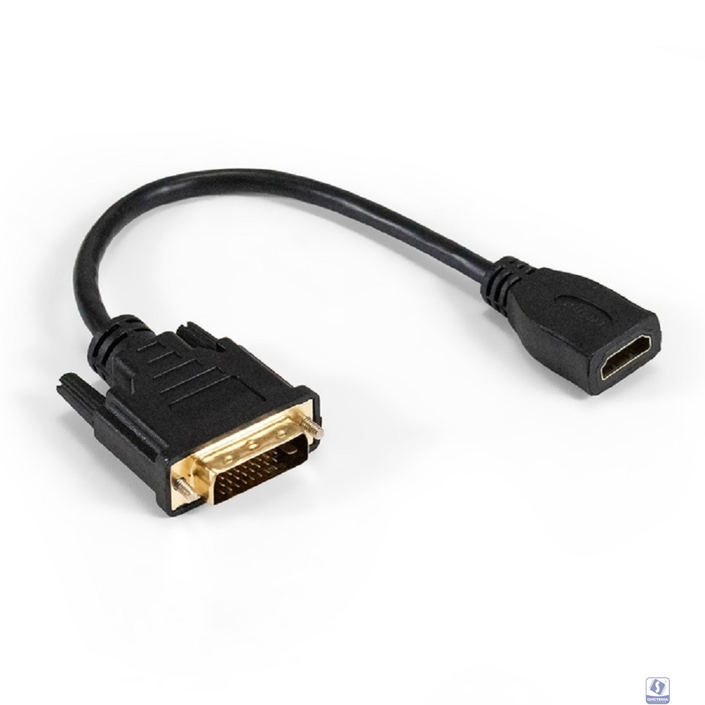 Exegate EX294675RUS Кабель HDMI-DVI-D ExeGate EX-CC-HDMIF-DVIM-0.15 (19F/25M, 0,15м, позолоченные контакты)