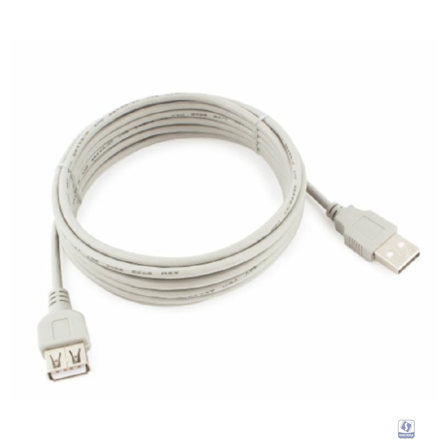 Кабель-удлинитель USB2.0 Cablexpert CC-USB2-AMAF-10-N, AM/AF, медь, 3.0м, серый, пакет