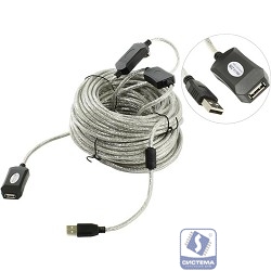 Aopen Кабель-адаптер USB2.0-repeater, удлинительный активный <Am-->Af> 25м (ACU823-25M) [6938510851352]