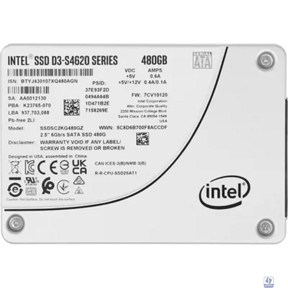 Intel SSD 480Gb S4620 серия SSDSC2KG480GZ01(1Z) 