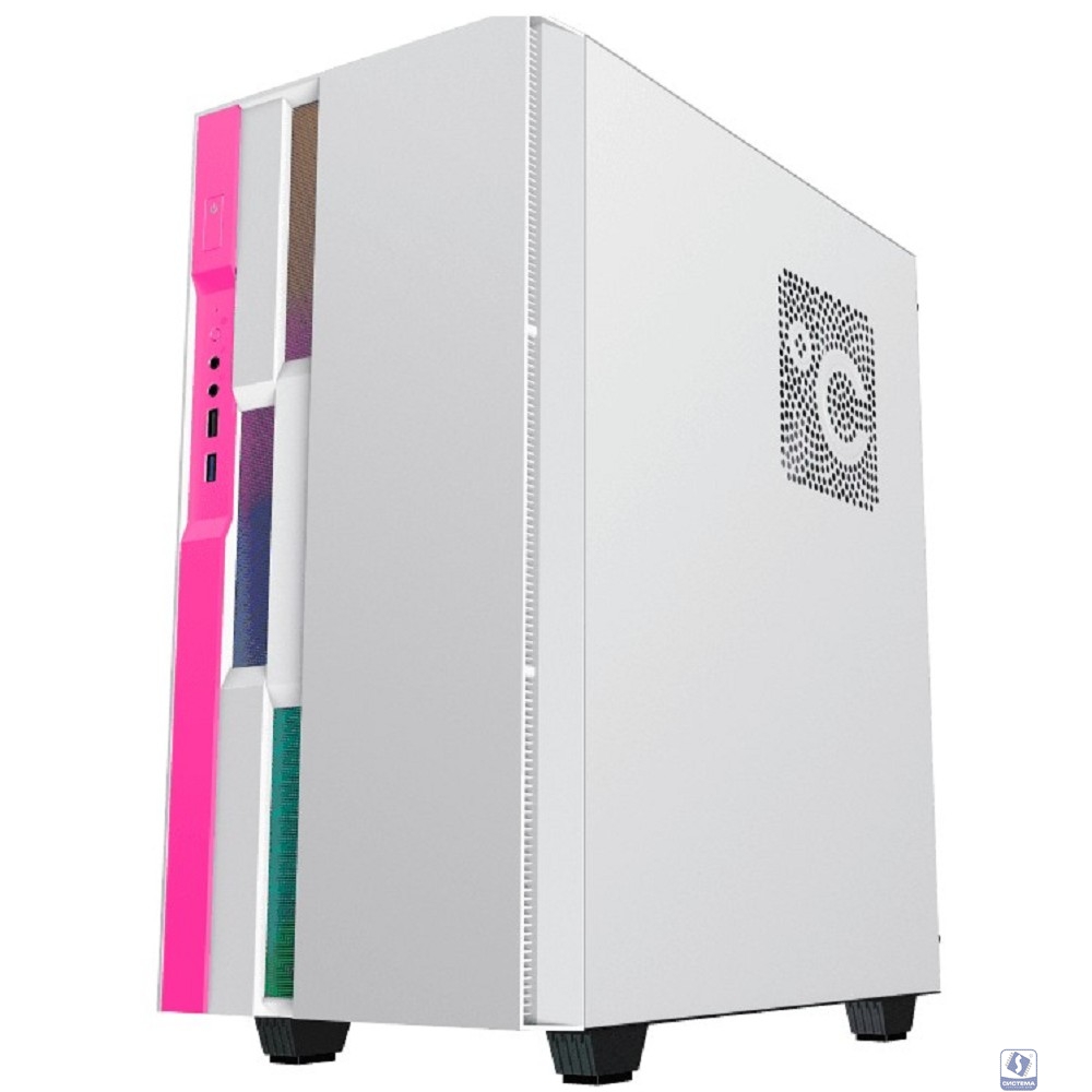 GameMax Корпус Brufen C3 WP без БП, MidiT, ATX, Бело-роз, Зак. стекл., USB 3.0, 1*120; 1*140мм вент.