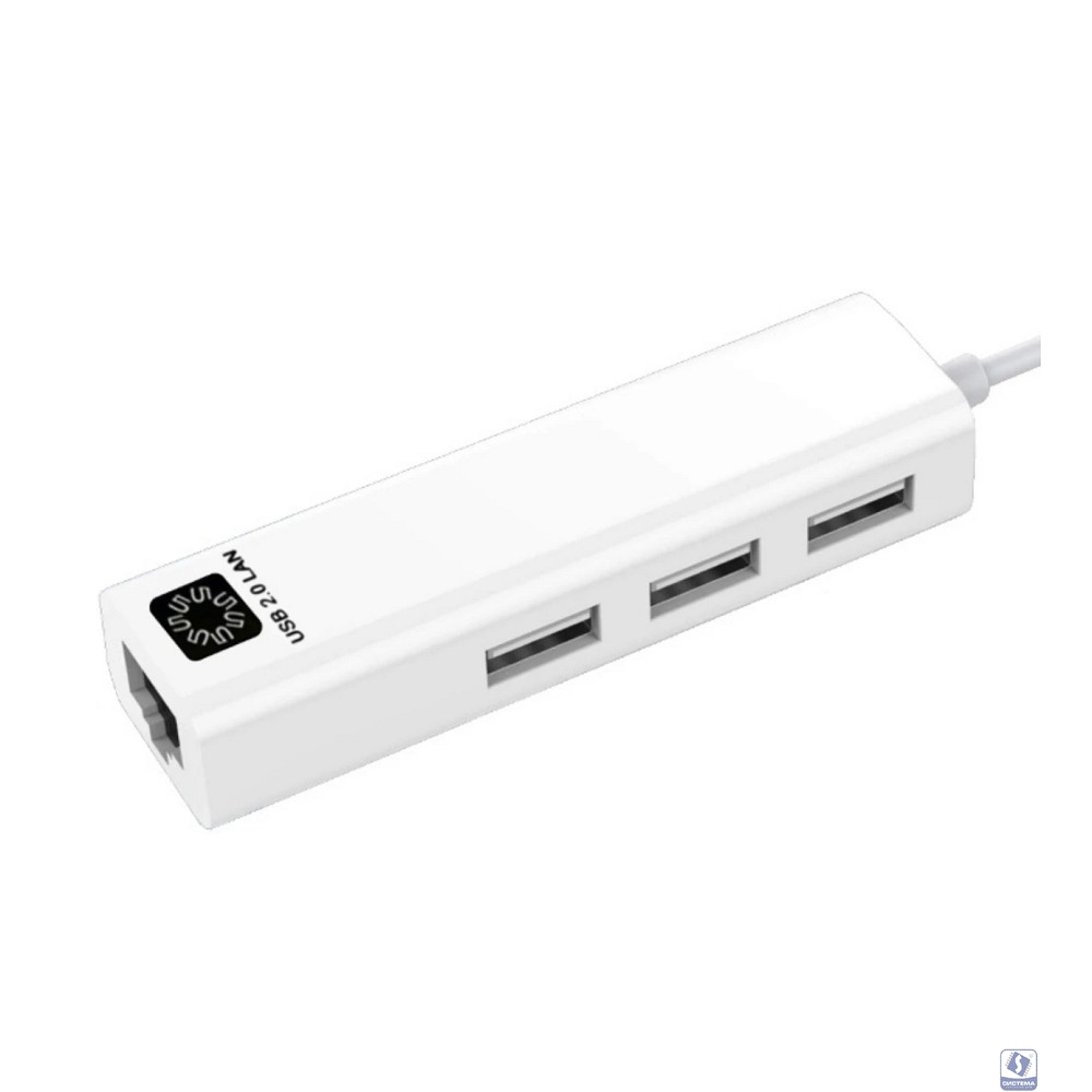 5bites Кабель-адаптер UA2-45-06WH USB2.0 / 3*USB2.0 / RJ45 100MB / WHITE