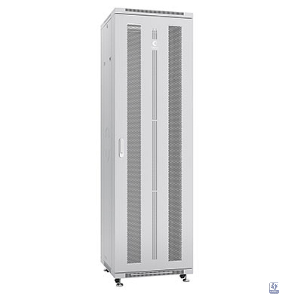 Cabeus ND-05C-42U60/60 Шкаф монтажный телекоммуникационный 19" напольный для распределительного и серверного оборудования 42U 600x600x2055mm (ШхГхВ) передняя и задняя перфорированные двери, ручка с за