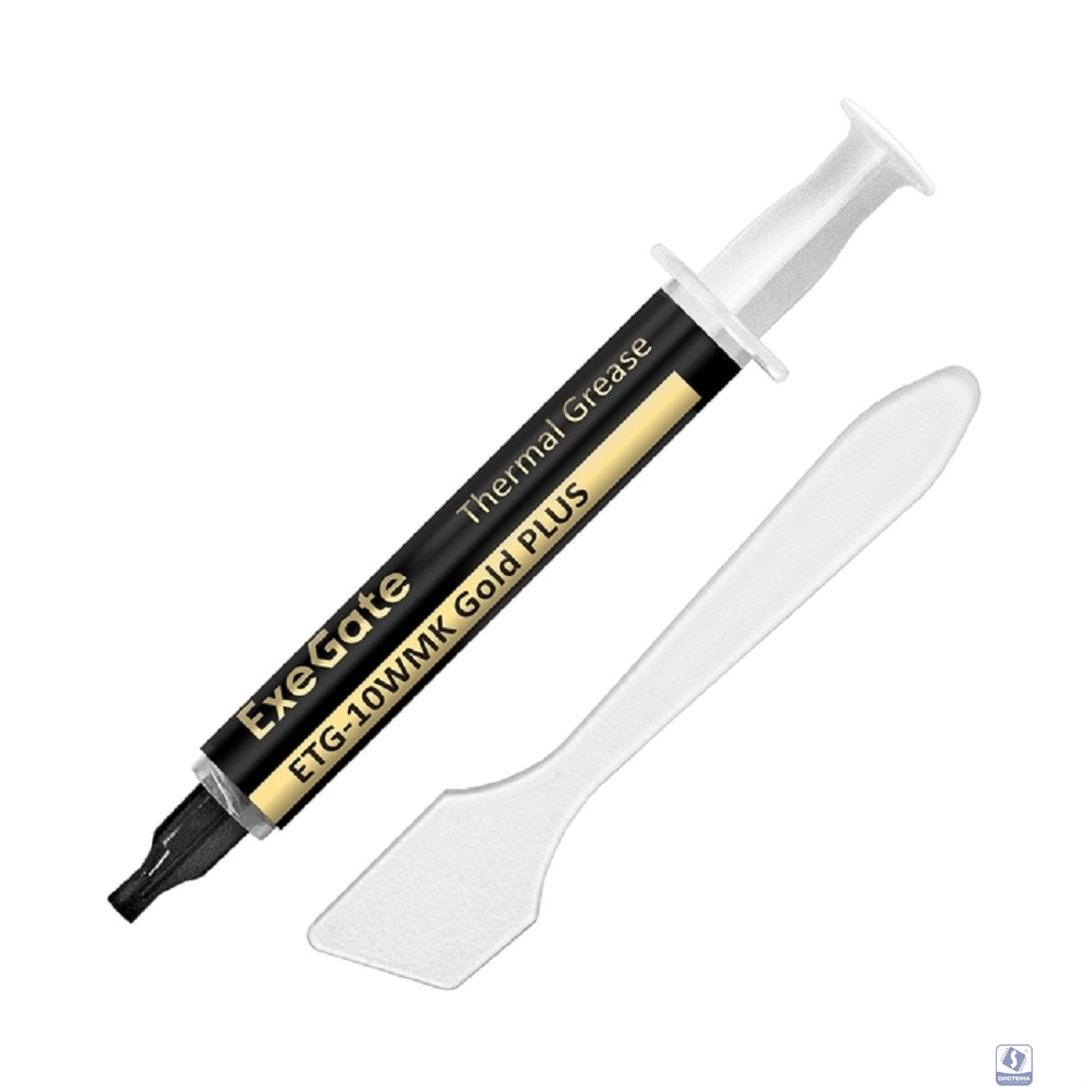 Exegate EX296085RUS Термопаста ExeGate ETG-10WMK Gold PLUS (10,4 Вт/(м•К), 2г, шприц с лопаткой)