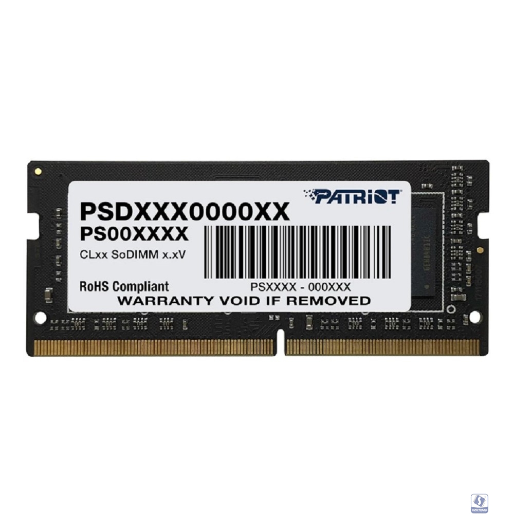 Patriot DDR4 SODIMM 8GB  2666MHz  PSD48G26662S Signature Line RTL PC4-21300 CL19 260-pin 1.2В single rank Ret