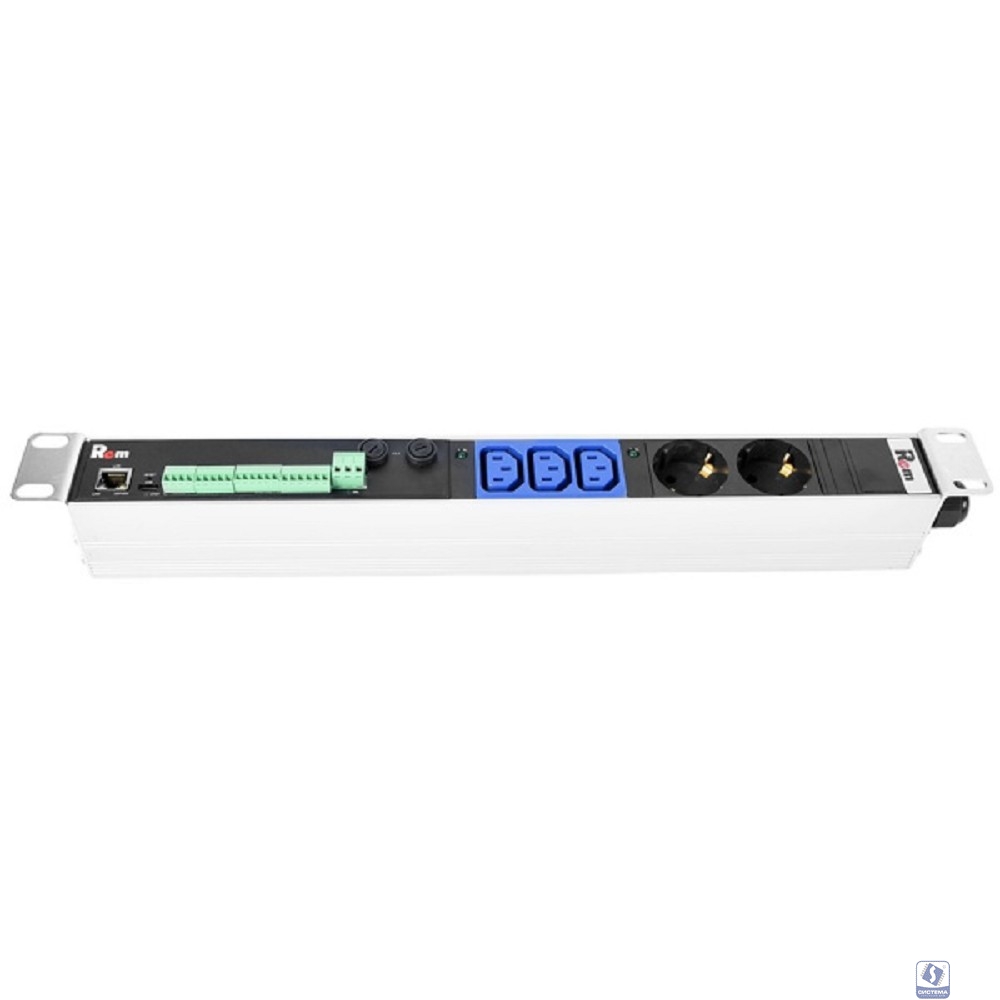 REM Гор блок розеток Rem-2MC,LINUX,мониторинг,управление 2S,3C13,1~32А,19",колодка R-2MC3-32-2S-3C13-440-K