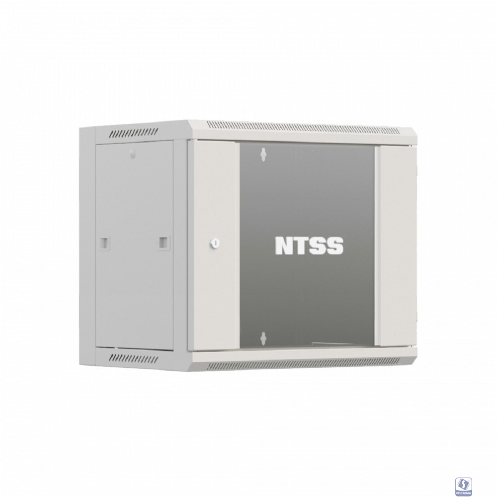 NTSS Шкаф настенный телекоммуникационный NTSS W 12U 600х450х635мм, 2 профиля 19, дверь стеклянная, боковые стенки съемные, задняя стенка, разобранный, серый RAL 7035 NTSS-W12U6045GS-2 (УТ000016824)