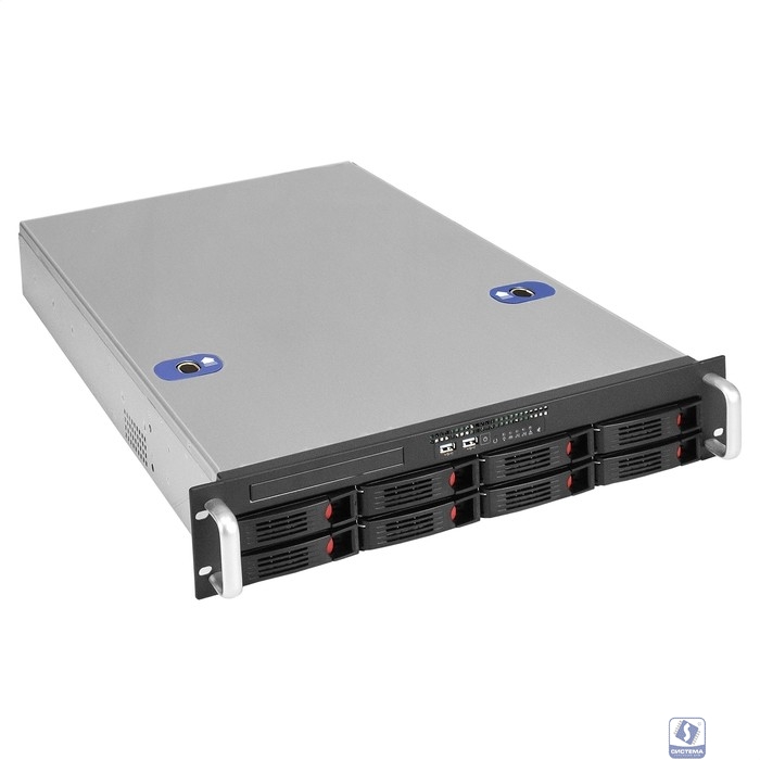 Exegate EX296380RUS Серверный корпус ExeGate Pro 2U660-HS08 <RM 19", высота 2U, глубина 660, БП 1200ADS, 8xHotSwap, USB>