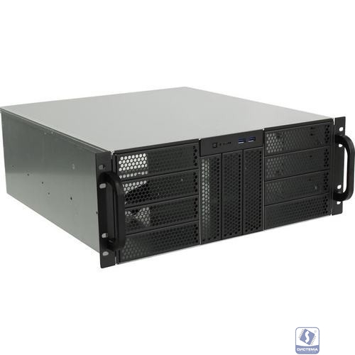Procase RE411-D5H10-E-55 Корпус 4U server case,5x5.25+10HDD,черный,без блока питания,глубина 550мм,MB EATX 12"x13"