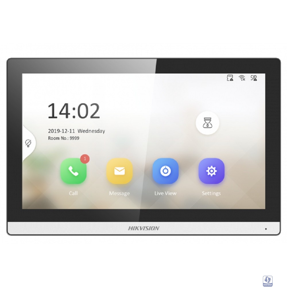 Видеодомофон Hikvision DS-KH6350-WTE1, чёрный