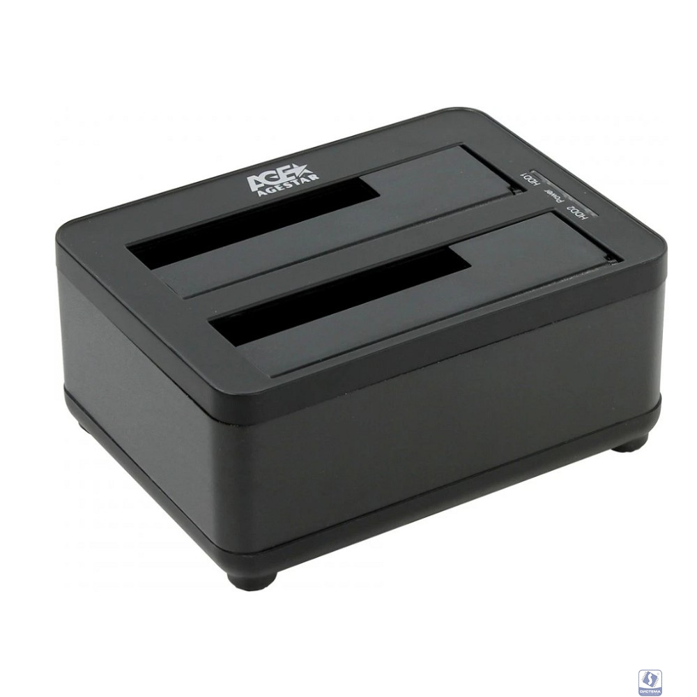 AgeStar 3UBT8 black Док-станция для HDD AgeStar 3UBT8 SATA III пластик/алюминий черный 2.5"/3.5"