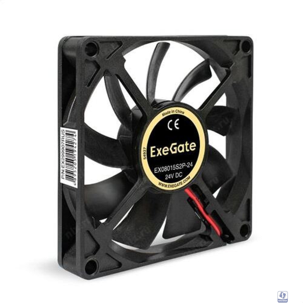 Exegate EX299907RUS Вентилятор 24В DC ExeGate EX08015S2P-24 (80x80x15 мм, Sleeve bearing (подшипник скольжения), 2pin, 2500RPM, 30dBA)