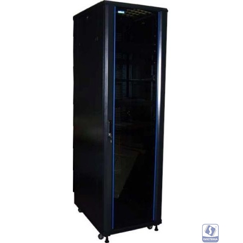 Шкаф коммутационный Lanmaster (TWT-CBB-18U-6X6-G1) напольный 18U 600x600мм пер.дв.стекл задн.дв.спл.стал.лист 2-хст. 2 бок.пан. 800кг черный IP20