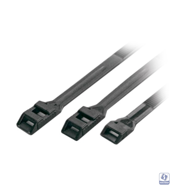 Hyperline GTN-360HDB Стяжка нейлоновая неоткрывающаяся, безгалогенная (halogen free), 360x8.6x2 мм, полиамид 11/12, outdoor, устойчивость к UV, -40°C - +80°C, черная (100 шт)